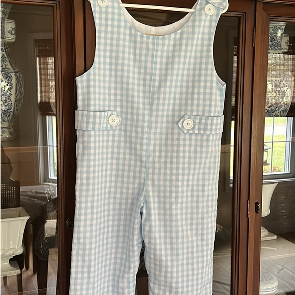 The Beaufort Bonnet Company Other - TBBC Light Blue Gingham Kids Longall
